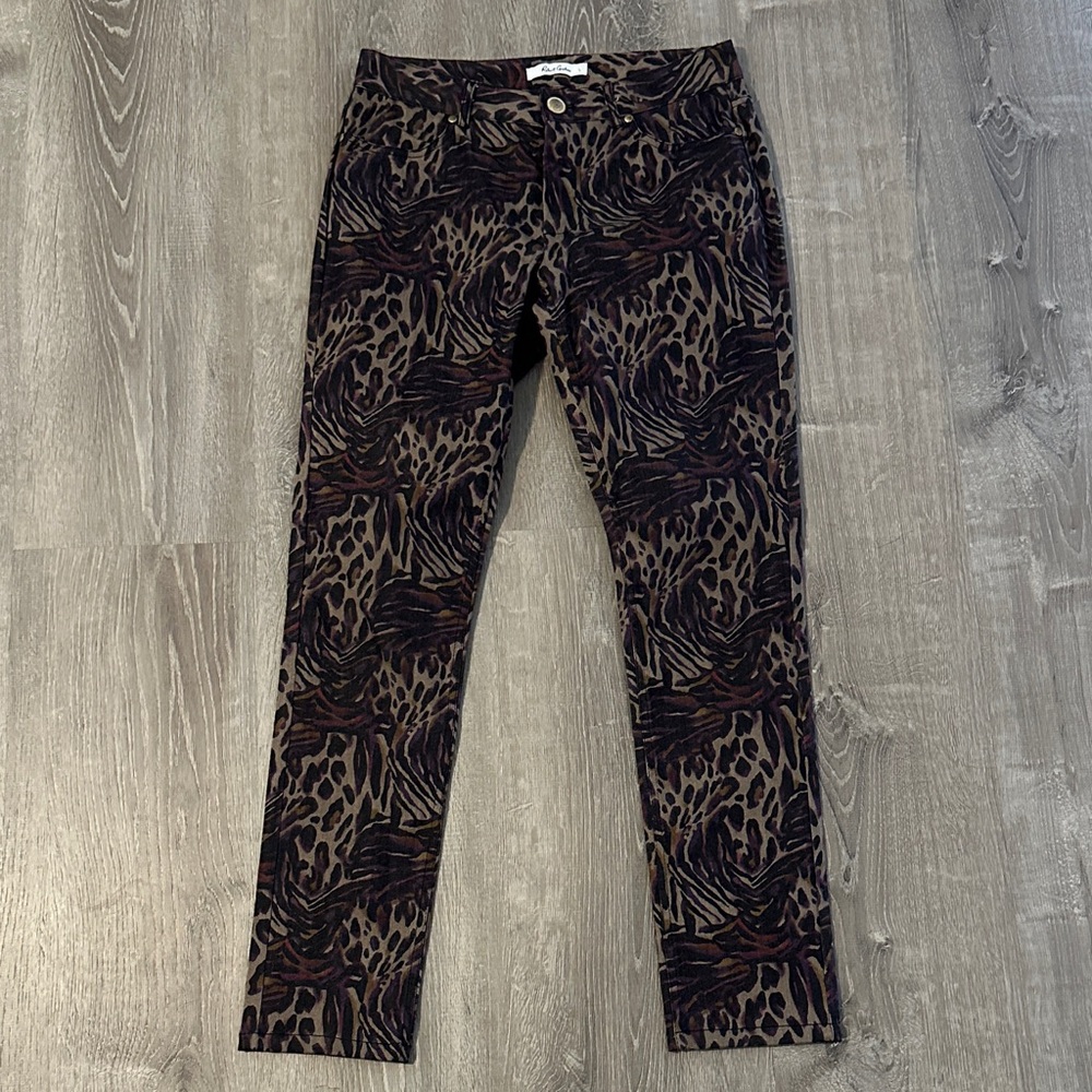 Robert Graham Women’s Deidre Collector Multi Animal-Print Skinny Jeans Pants
